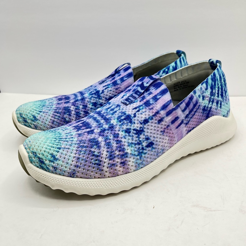 Aetrex Women’s Size 10 Angie Arch Support Slip-On Sneakers Purple/Blue Tie Dye